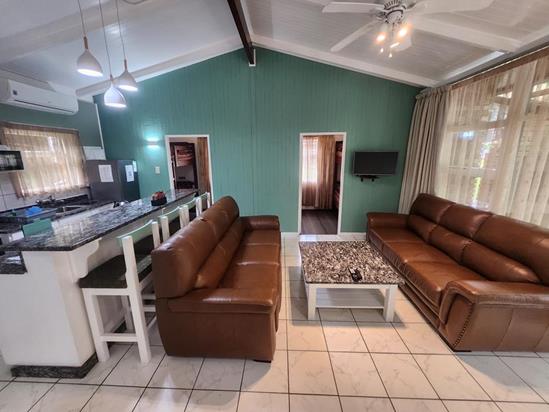 Plettenberg, A Forever Resort: 6-Sleeper Brick Chalet. No river view. 3 bedrooms (2 single beds & 2 bunk beds.)