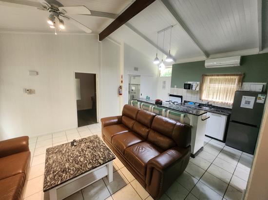 Plettenberg, A Forever Resort: 6-Sleeper Brick Chalet.  No river view. 3 bedrooms (1 double bed & 2 bunk beds.)